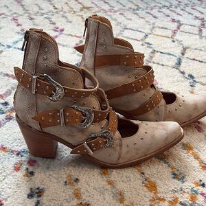 Western Inspired Strappy Boots